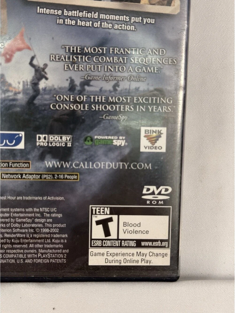 Call Of Duty: Finest Hour Sony PlayStation 2 Greatest Hits Video Game Activision